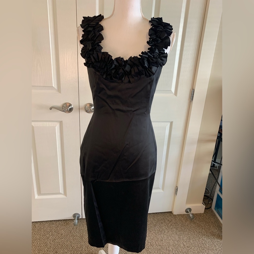 White House Black Market, Black Silky Dress, Size 6